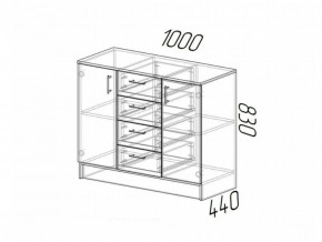 Комод К1000-2Д ЛДСП венге-лоредо в Когалыме - kogalym.magazinmebel.ru | фото - изображение 2