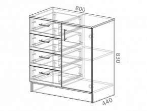 Комод К800-1Д ЛДСП ясень шимо в Когалыме - kogalym.magazinmebel.ru | фото - изображение 2