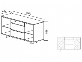 Комодино Moderno-1400 Ф2 в Когалыме - kogalym.magazinmebel.ru | фото - изображение 4