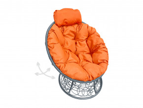 Кресло Папасан мини пружинка с ротангом оранжевая подушка в Когалыме - kogalym.magazinmebel.ru | фото