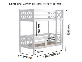 Кровать 2-х ярусная Аист-2 Прованс белый 1600х800 мм в Когалыме - kogalym.magazinmebel.ru | фото - изображение 2